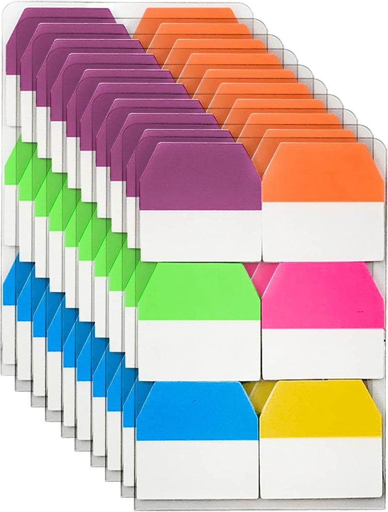 VANRA 1200 Pieces Sticky Index Tabs 1 Inch File Tabs Page Markers Flags Colored Page Notes Sticker Writable Labels for Bookmarks, Classify Files, 10 Sets - Image 1